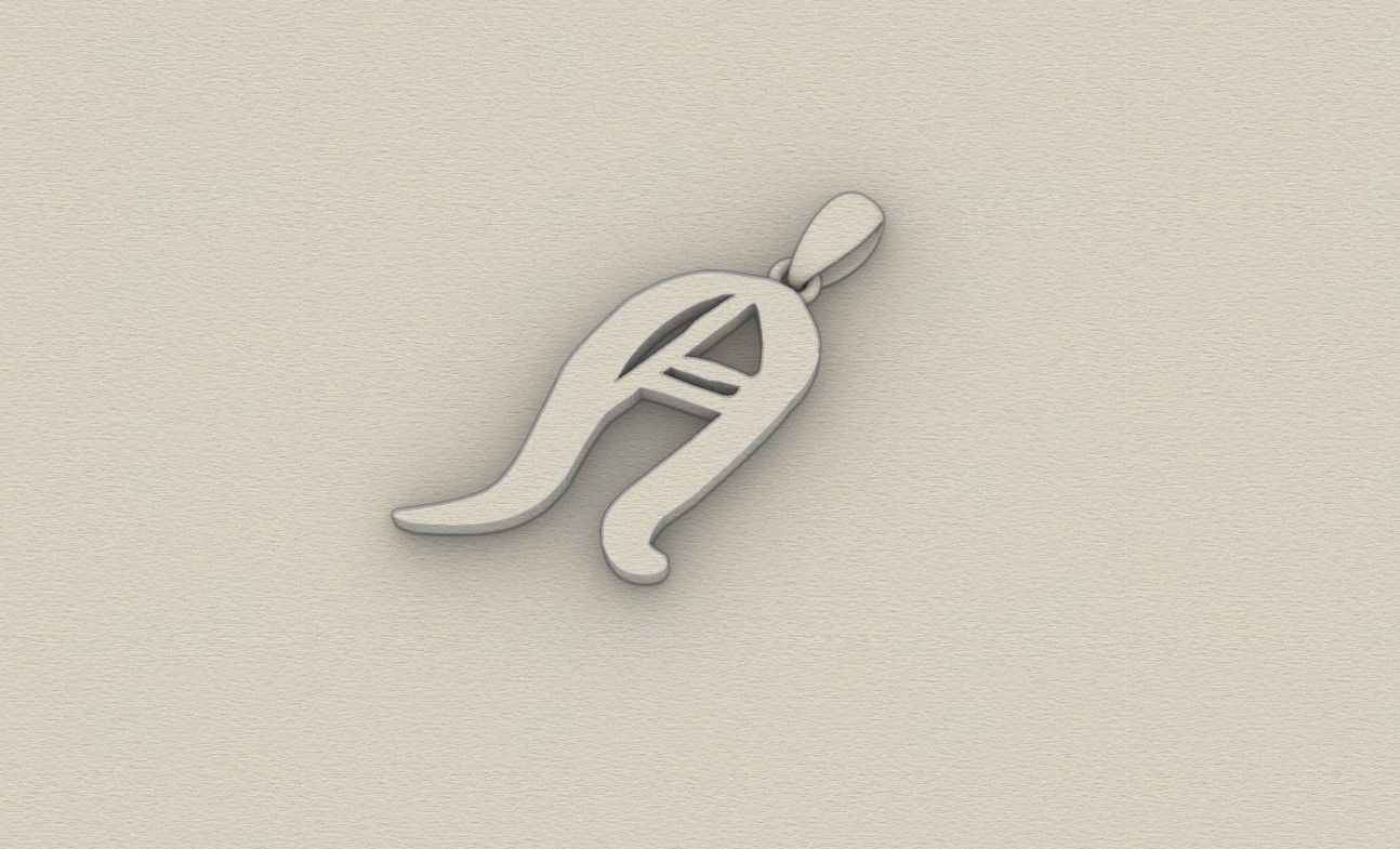 Model 860 Initial N Letter Pendant 3D print model_8