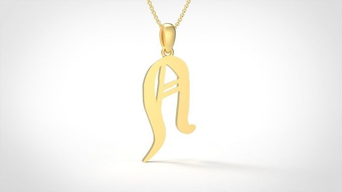 Model 860 Initial N Letter Pendant 3D print model