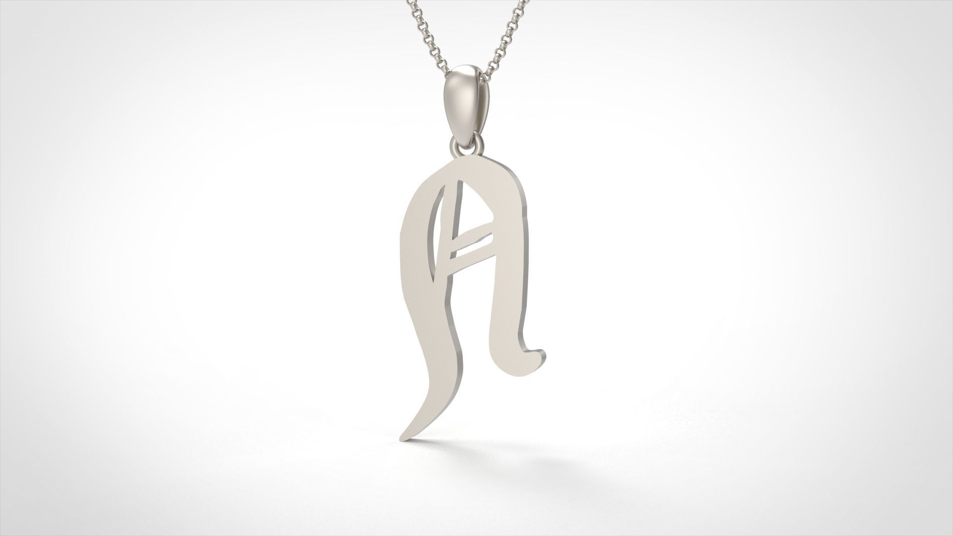 Model 860 Initial N Letter Pendant 3D print model_4