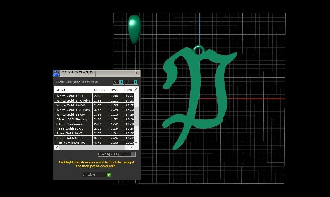 Model 862 Initial P Letter Pendant 3D print model_11