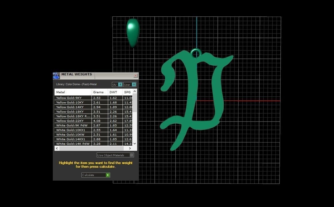Model 862 Initial P Letter Pendant 3D print model_10
