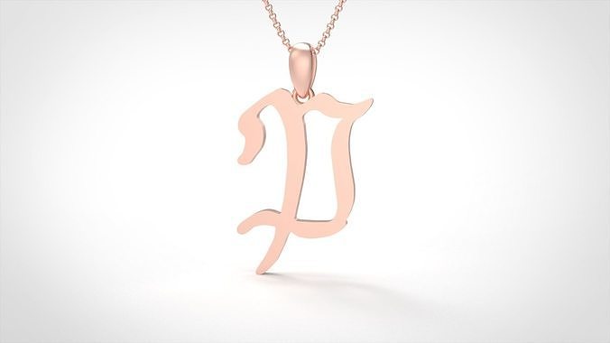Model 862 Initial P Letter Pendant 3D print model