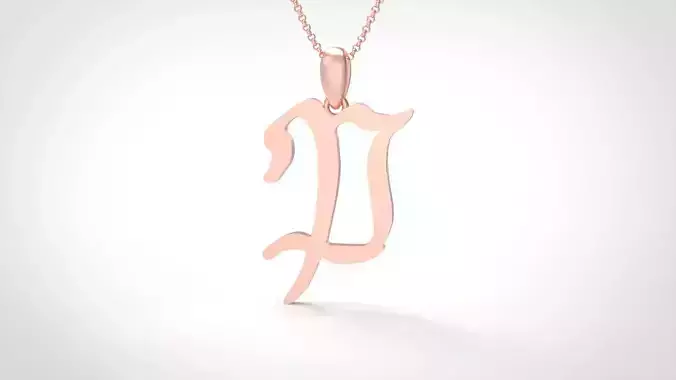 Model 862 Initial P Letter Pendant 3D print model