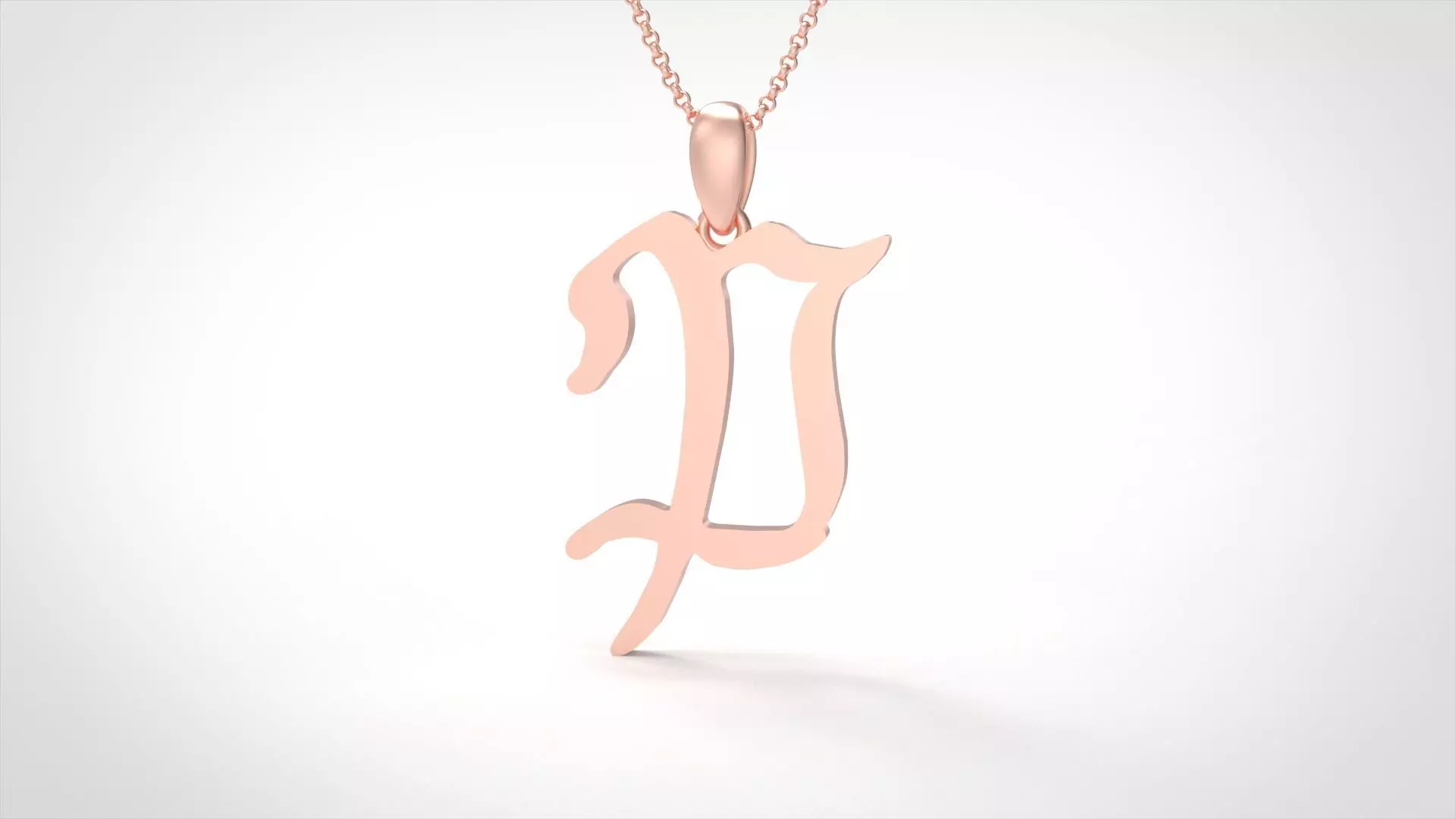 Model 862 Initial P Letter Pendant 3D print model_0