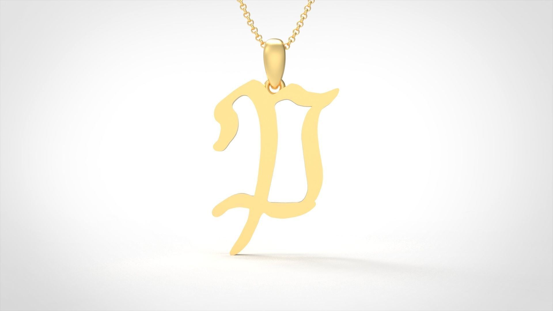 Model 862 Initial P Letter Pendant 3D print model_1