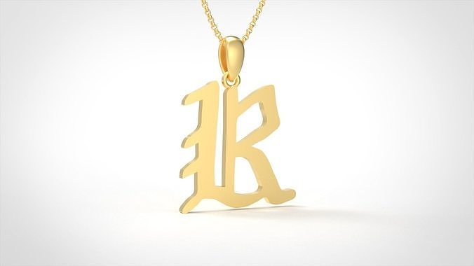 Model 863 Initial R Letter Pendant 3D print model