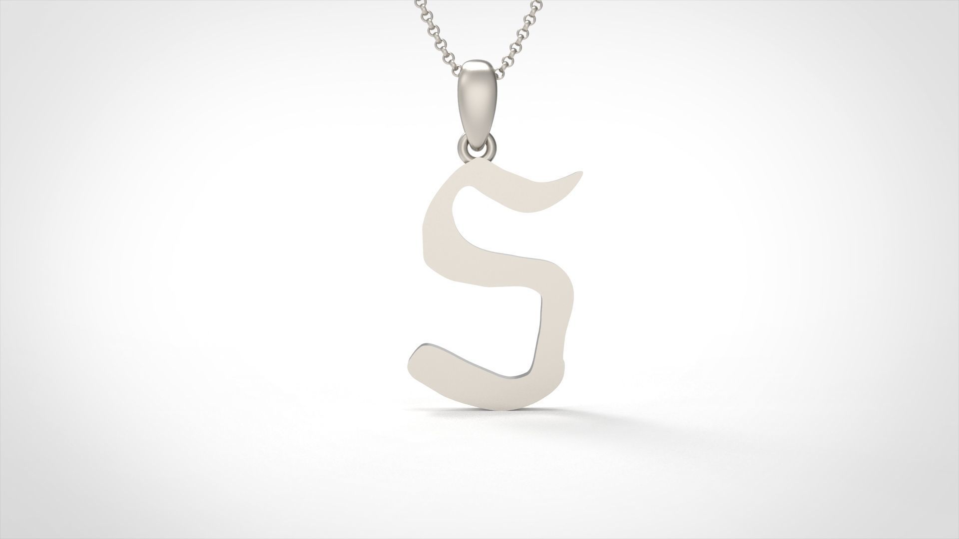 Model 864 Initial S Letter Pendant 3D print model_4