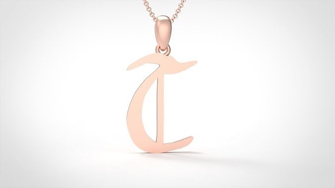 Model 865 Initial T Letter Pendant 3D print model