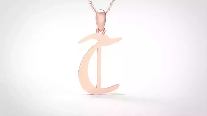 Model 865 Initial T Letter Pendant 3D print model
