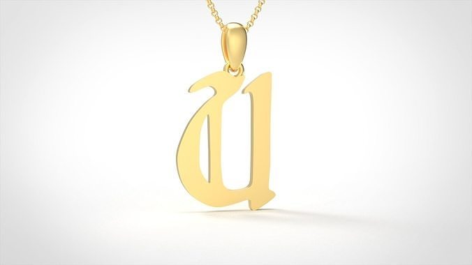 Model 866 Initial U Letter Pendant 3D print model