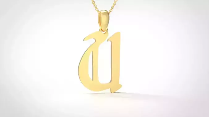 Model 866 Initial U Letter Pendant 3D print model