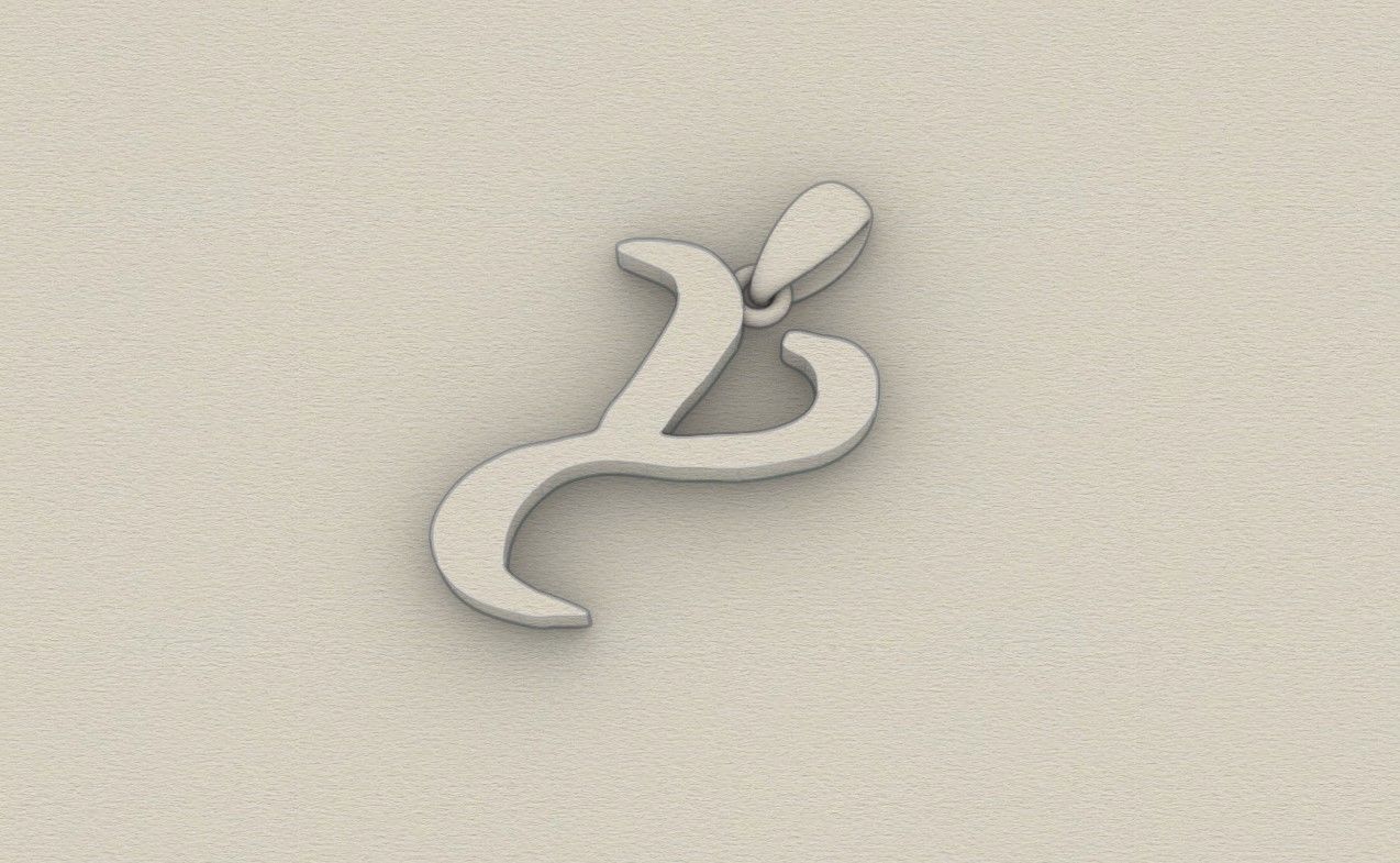 Model 868 Initial Y Letter Pendant 3D print model_8