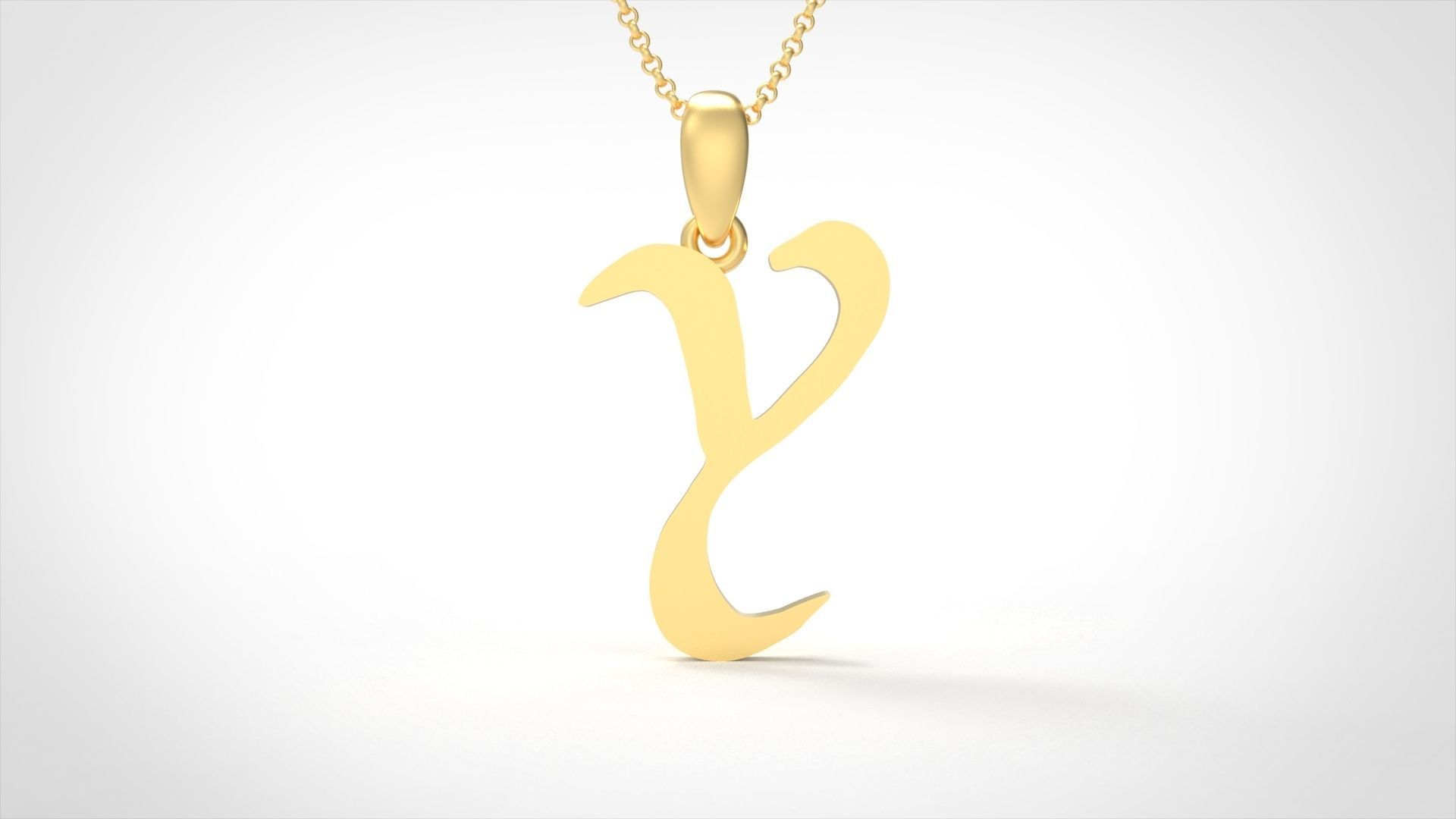 Model 868 Initial Y Letter Pendant 3D print model_2