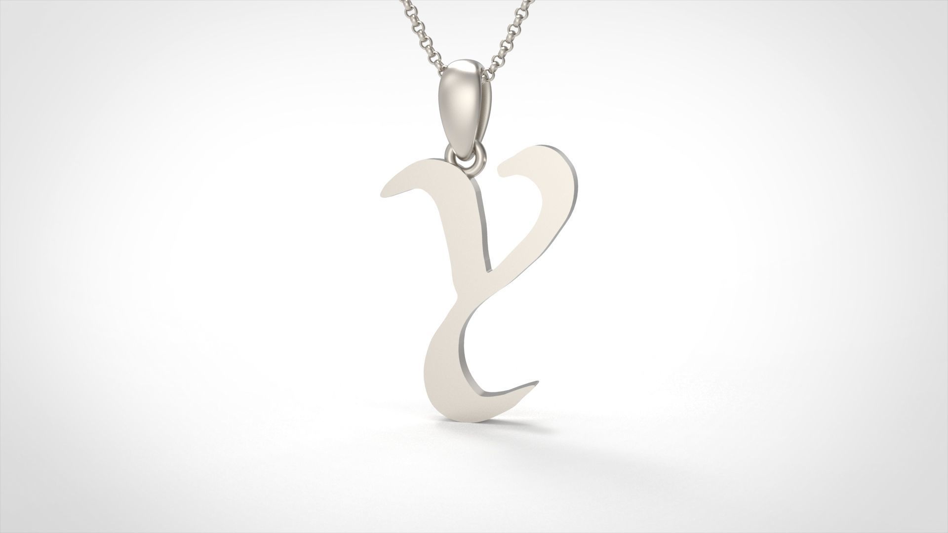 Model 868 Initial Y Letter Pendant 3D print model_1