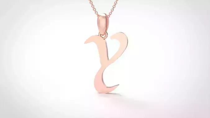 Model 868 Initial Y Letter Pendant