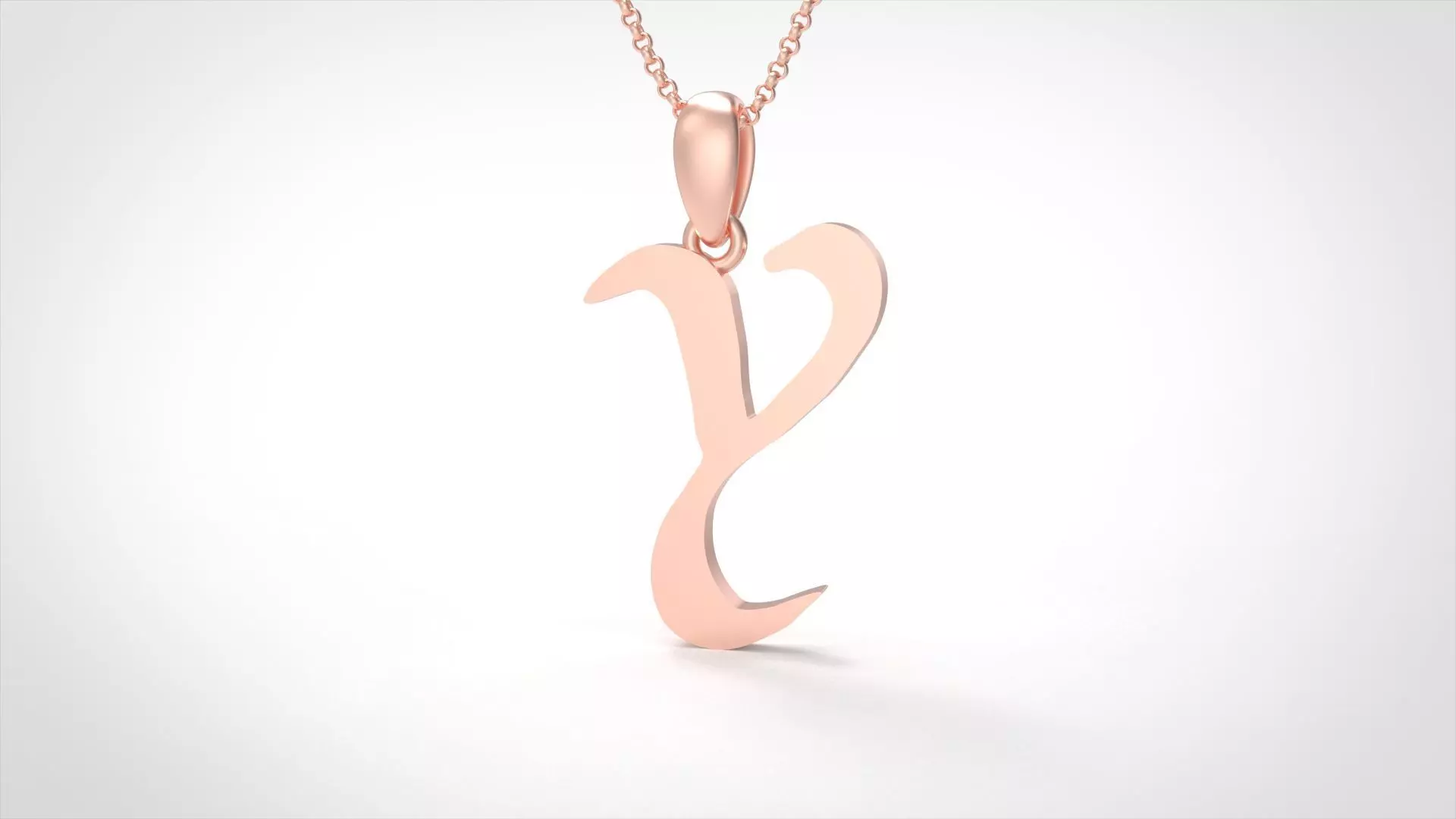 Model 868 Initial Y Letter Pendant 3D print model_0
