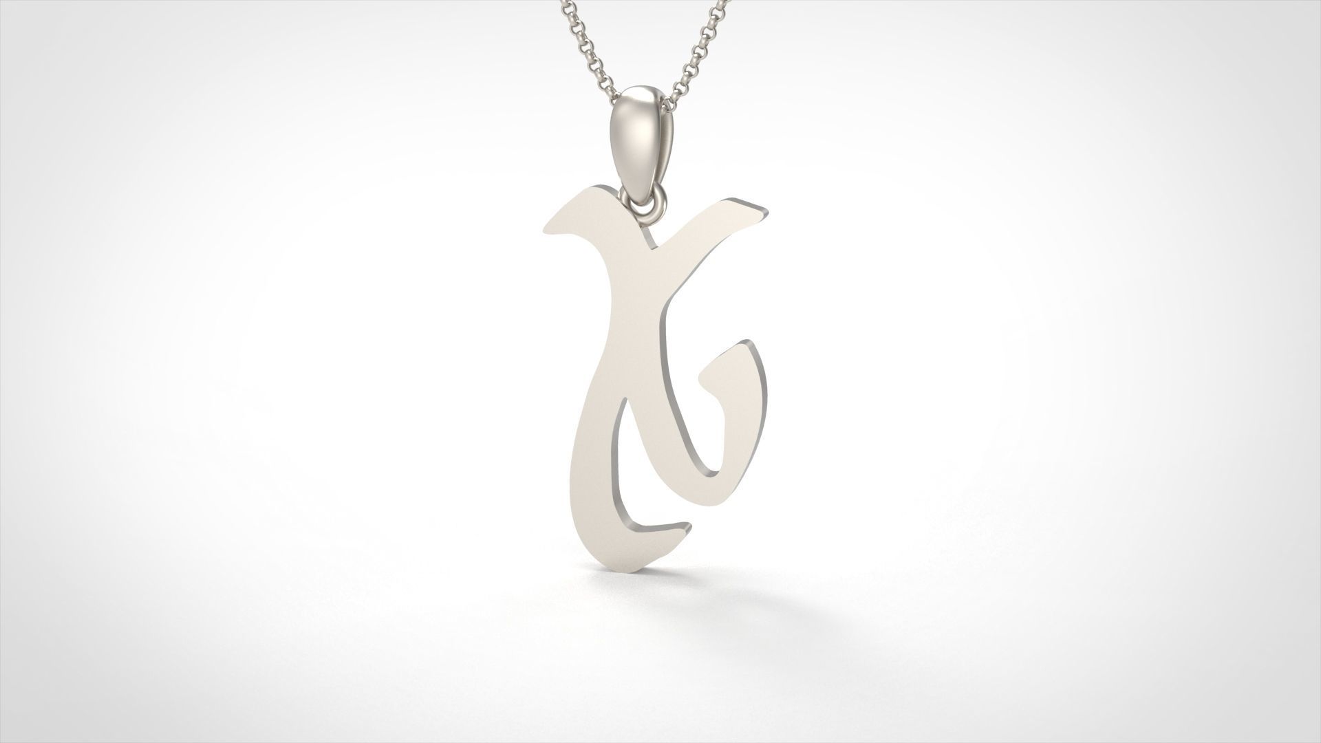 Model 871 Initial X Letter Pendant 3D print model_4