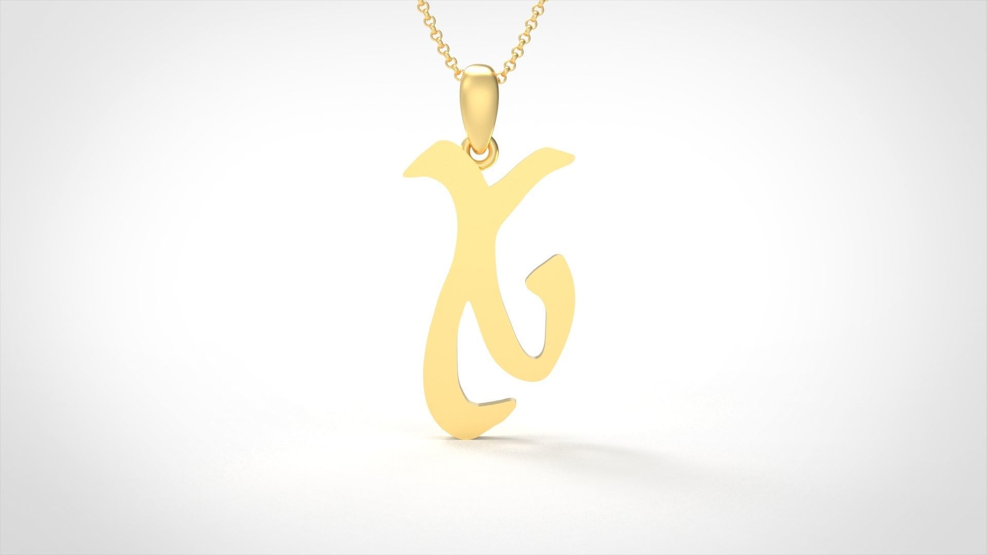 Model 871 Initial X Letter Pendant 3D print model_1