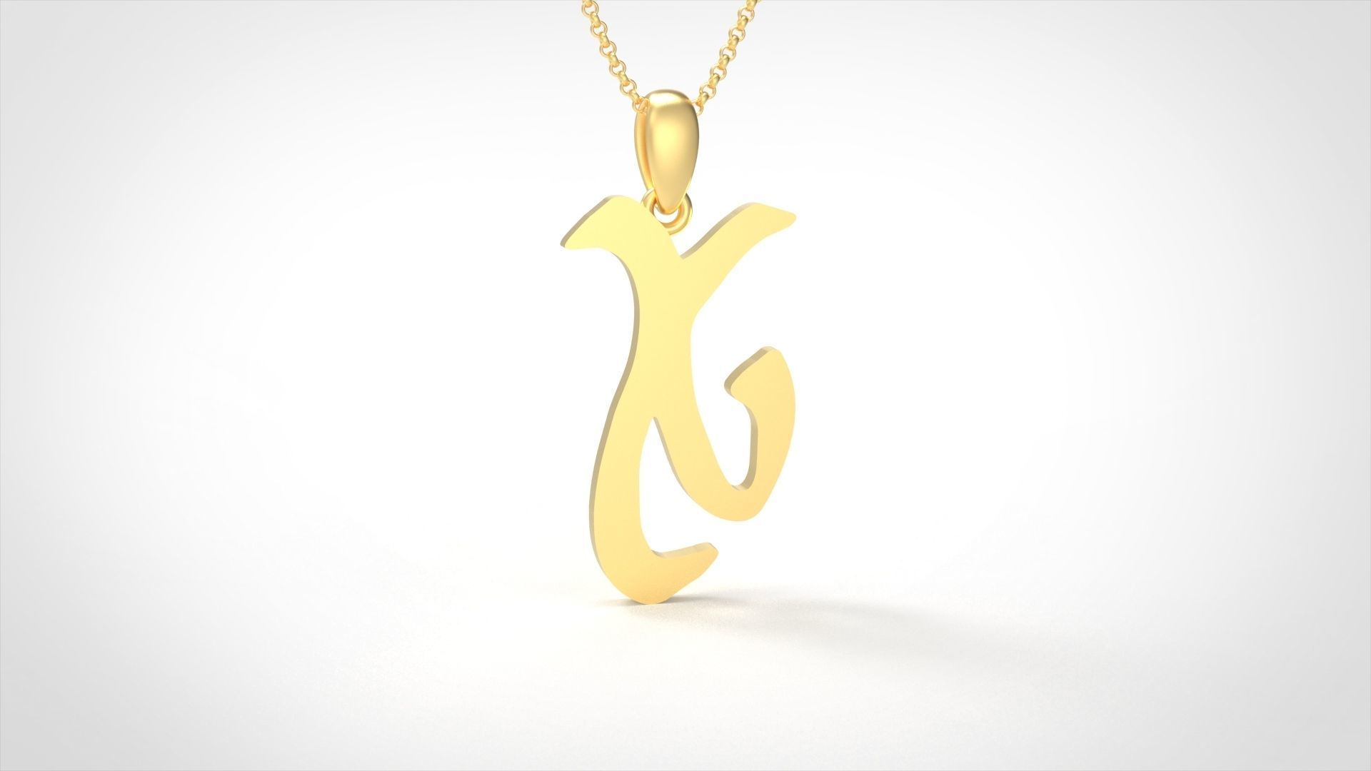 Model 871 Initial X Letter Pendant 3D print model_2