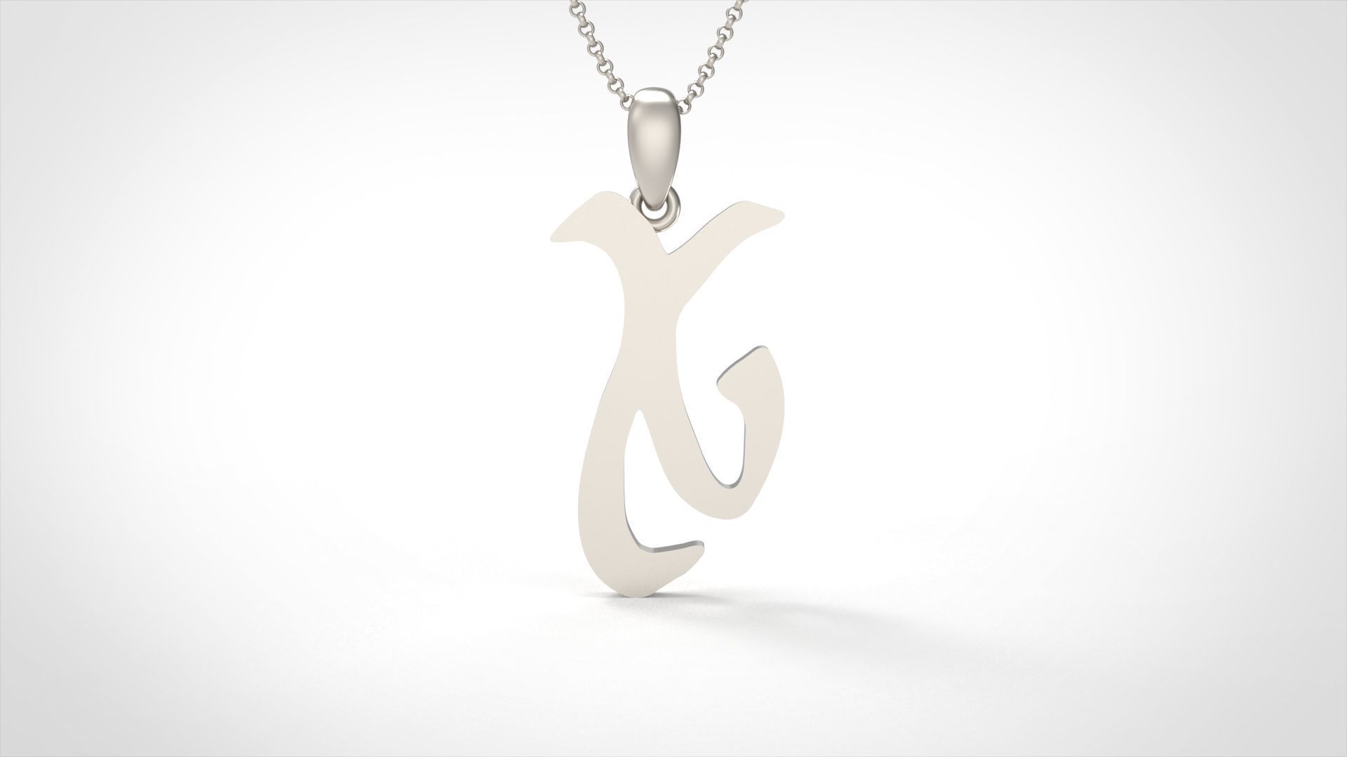 Model 871 Initial X Letter Pendant 3D print model_3