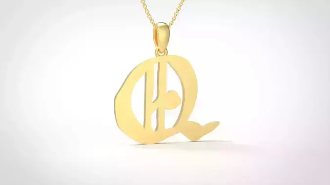 Model 872 Initial Q Letter Pendant