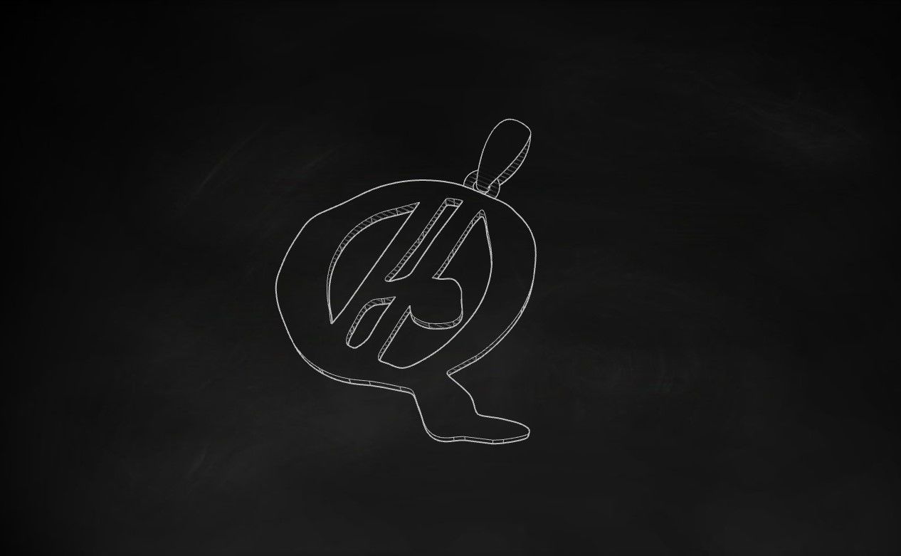 Model 872 Initial Q Letter Pendant 3D print model_9