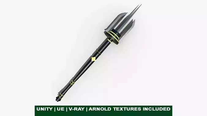 Fantasy Spear Glow 04 Game-Ready PBR  Textures Included Low-poly 3D model