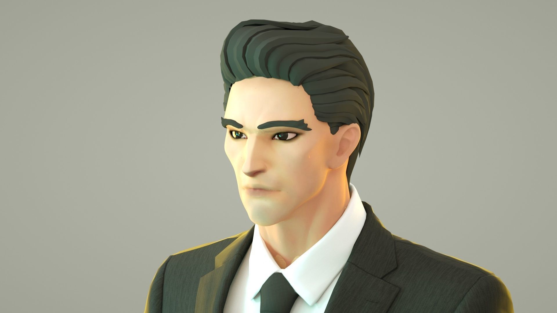 uncle in suit Low-poly 3D model_3
