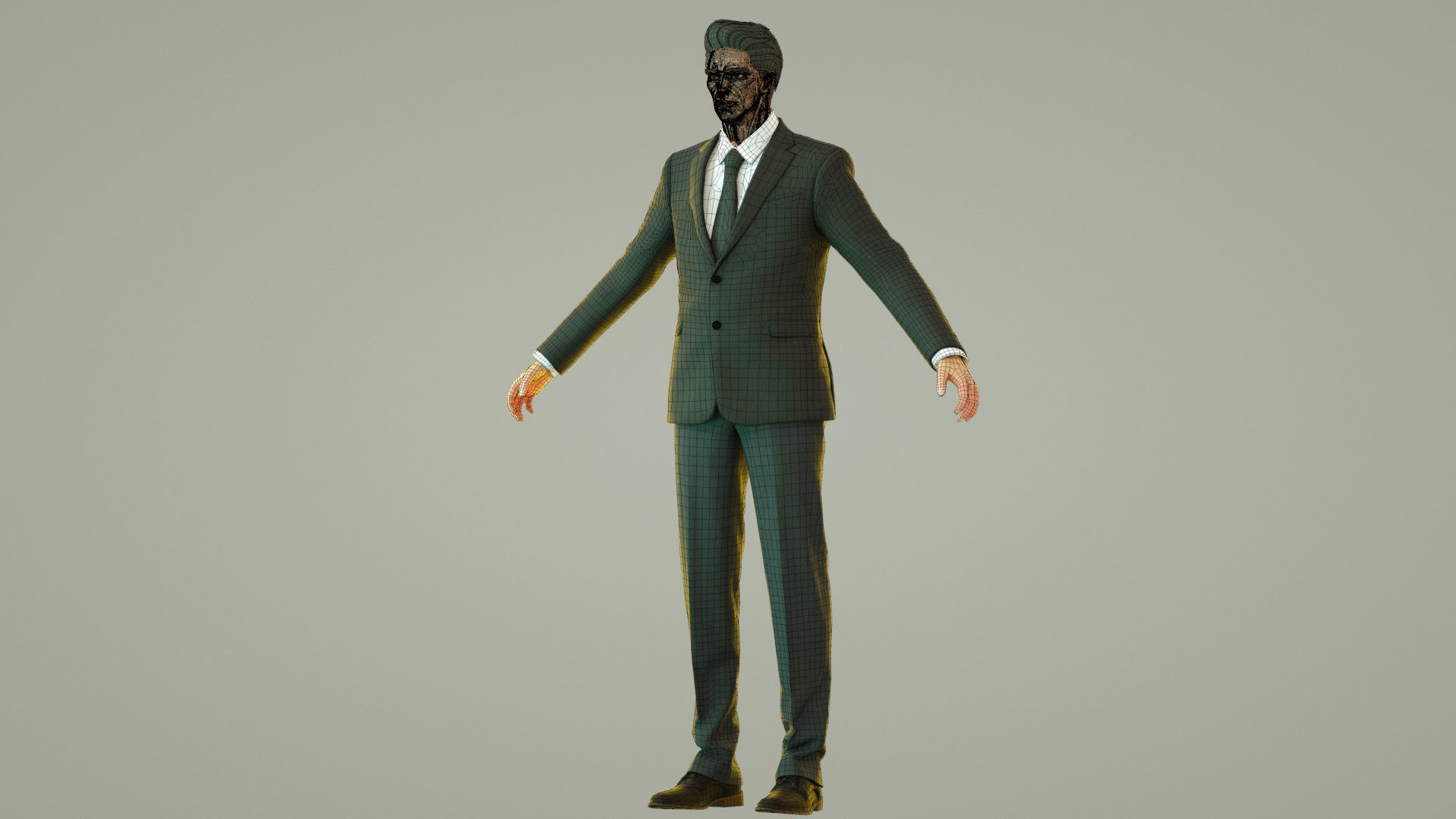 uncle in suit Low-poly 3D model_12