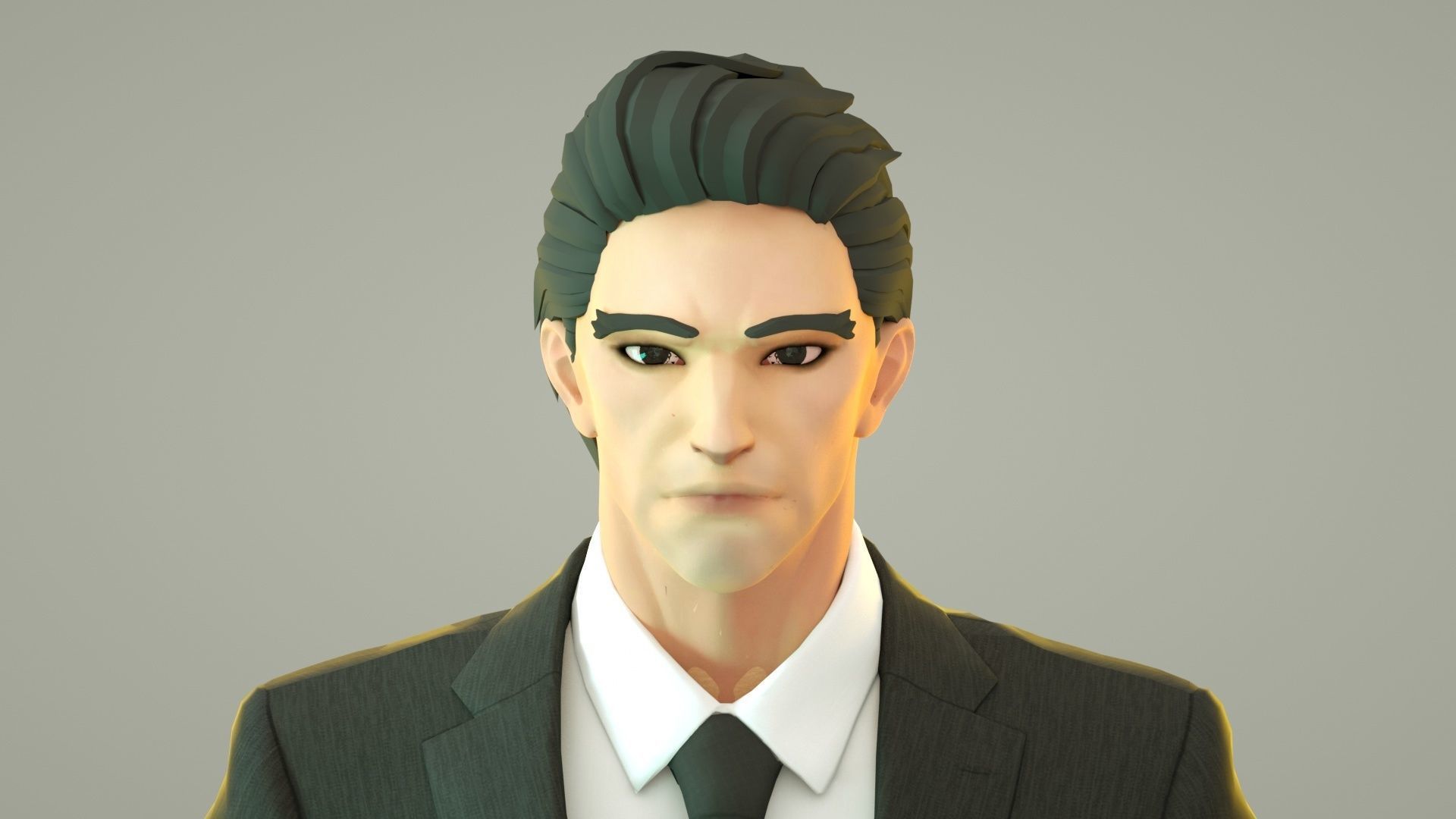 uncle in suit Low-poly 3D model_2