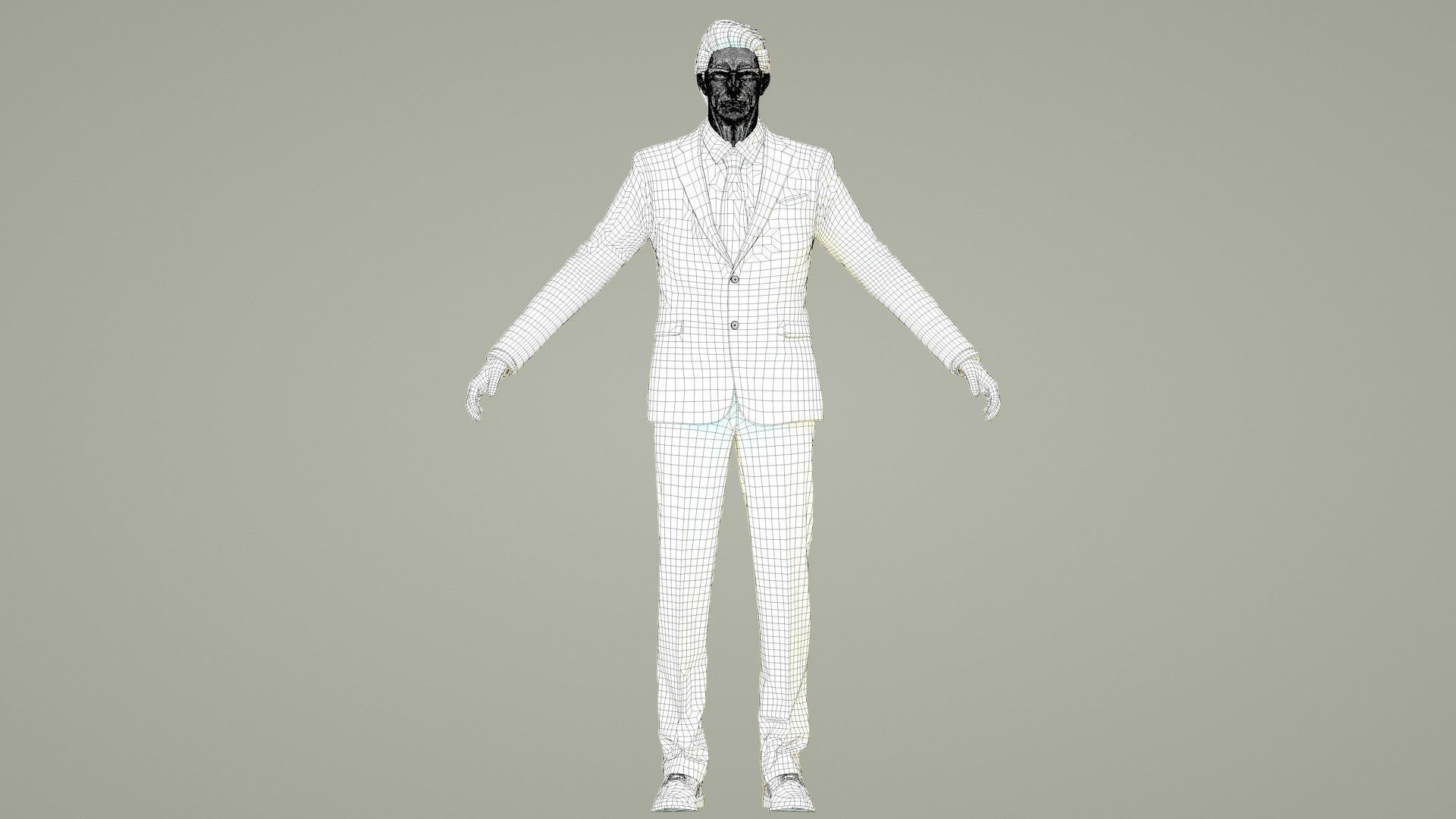 uncle in suit Low-poly 3D model_8