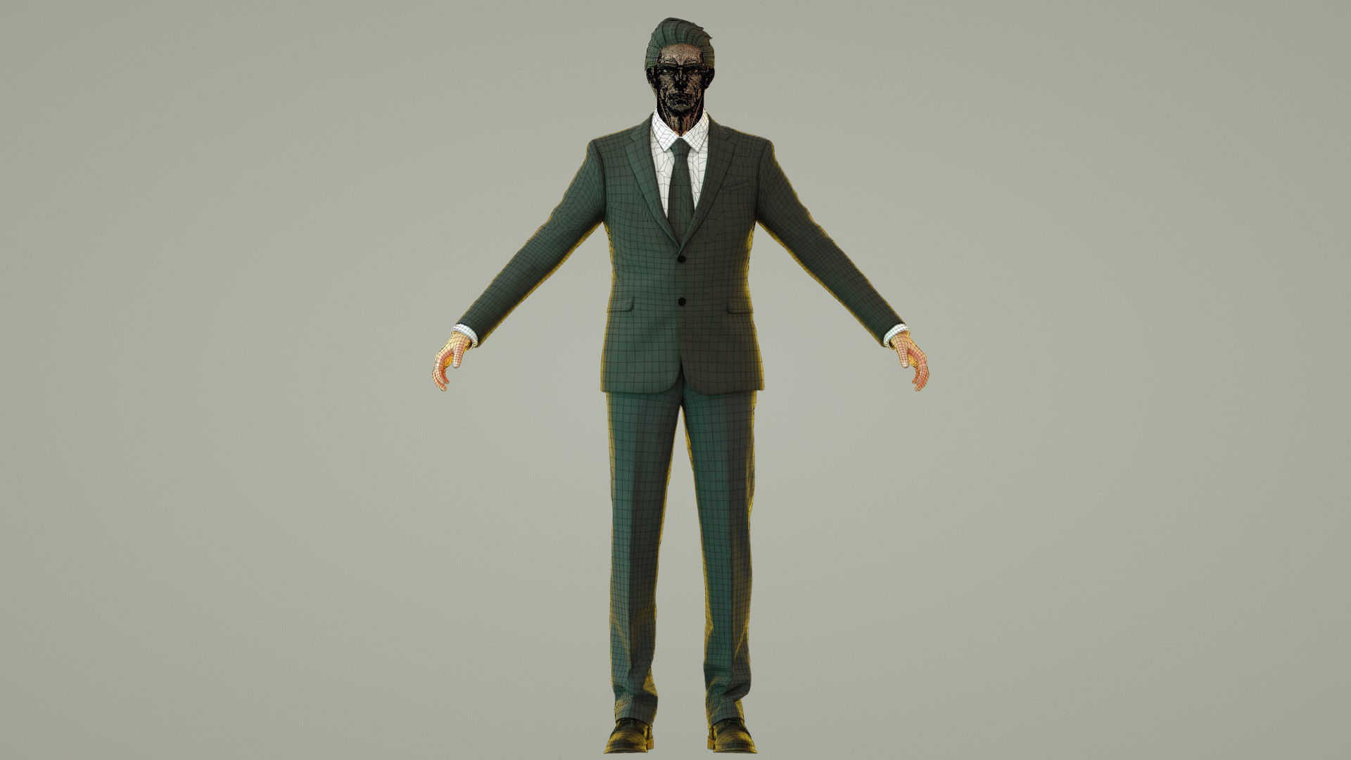 uncle in suit Low-poly 3D model_11
