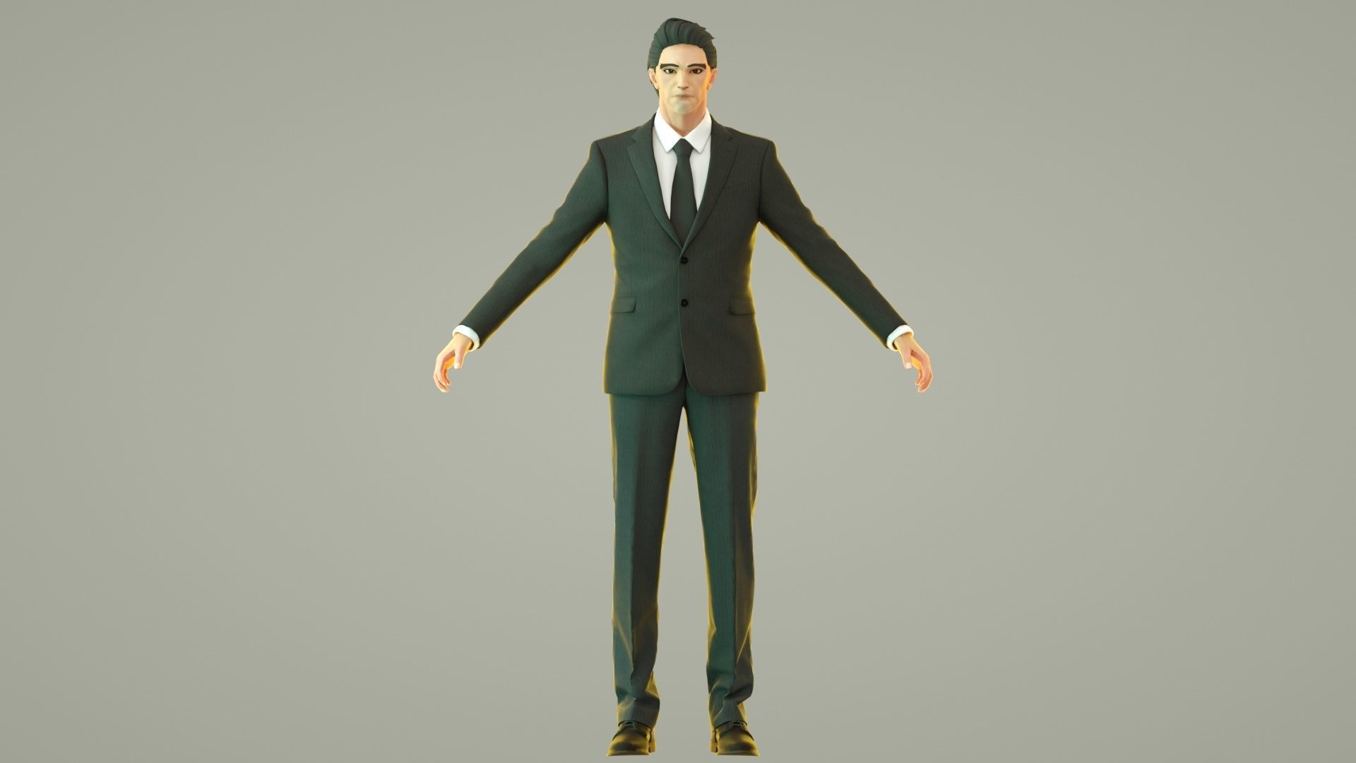 uncle in suit Low-poly 3D model_5