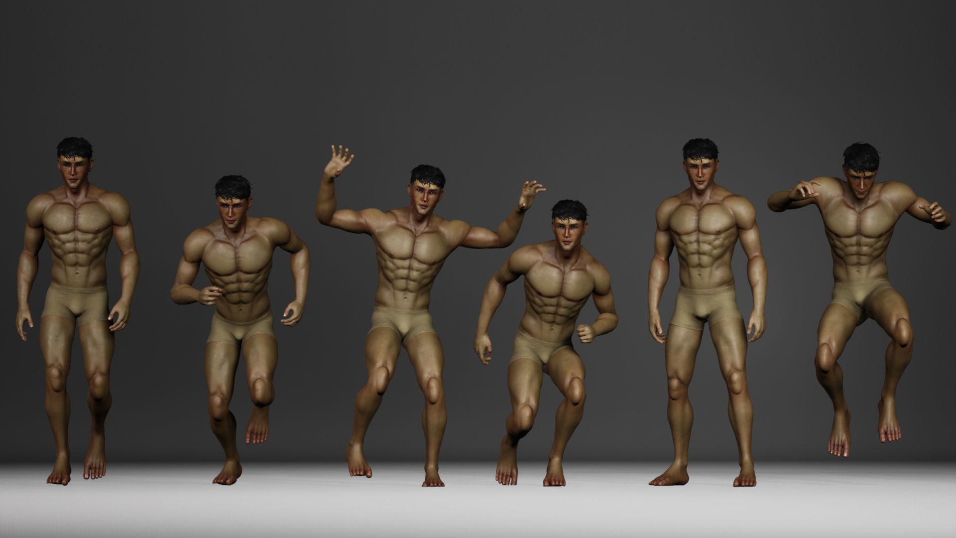 Human Base Male and Female V2 Low-poly 3D model_6