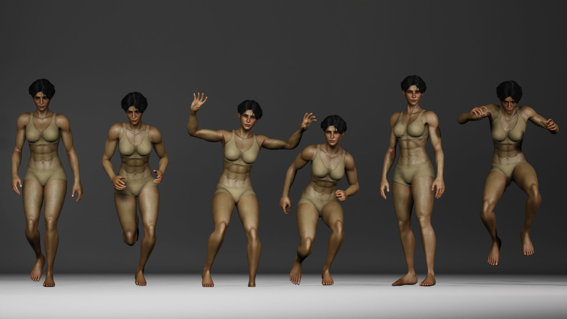Human Base Male and Female V2 Low-poly 3D model_7
