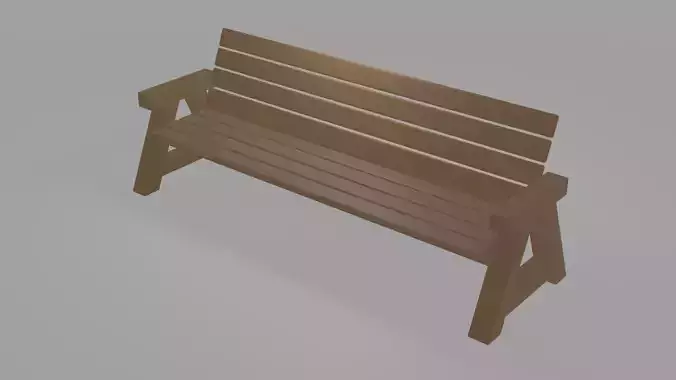 Low Poly Park Bench