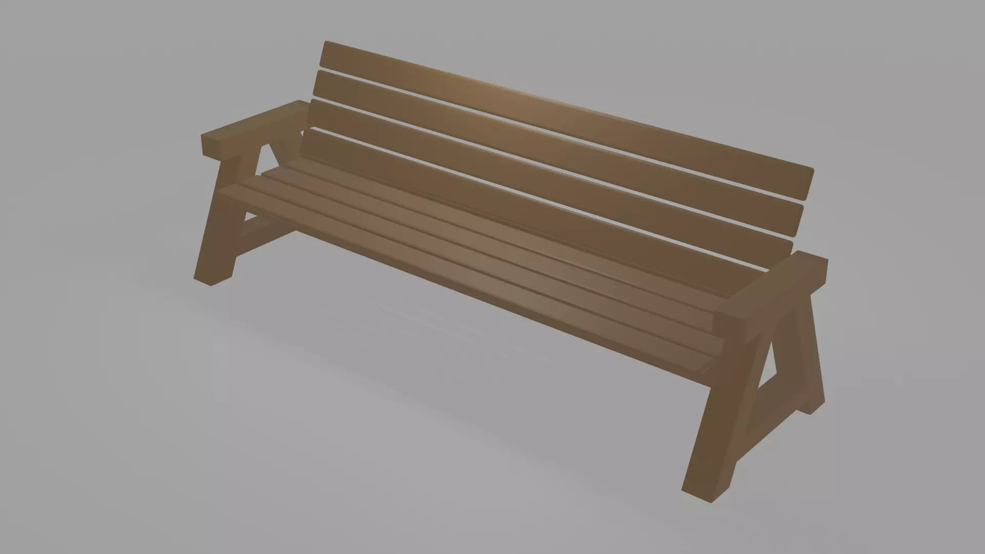 Low Poly Park Bench Free 3D model_0