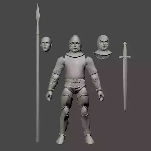 MEDIEVAL GUARD ARTICULATED PRINTABLE  ACTION FIGURE