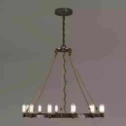 Chandelier industrial with rope lights