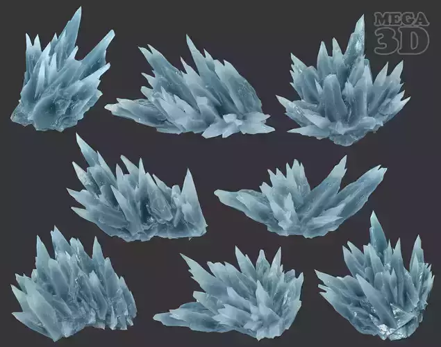 Scifi Spiky Ice 220626 - Ultra HD 16K Textures Low-poly 3D model
