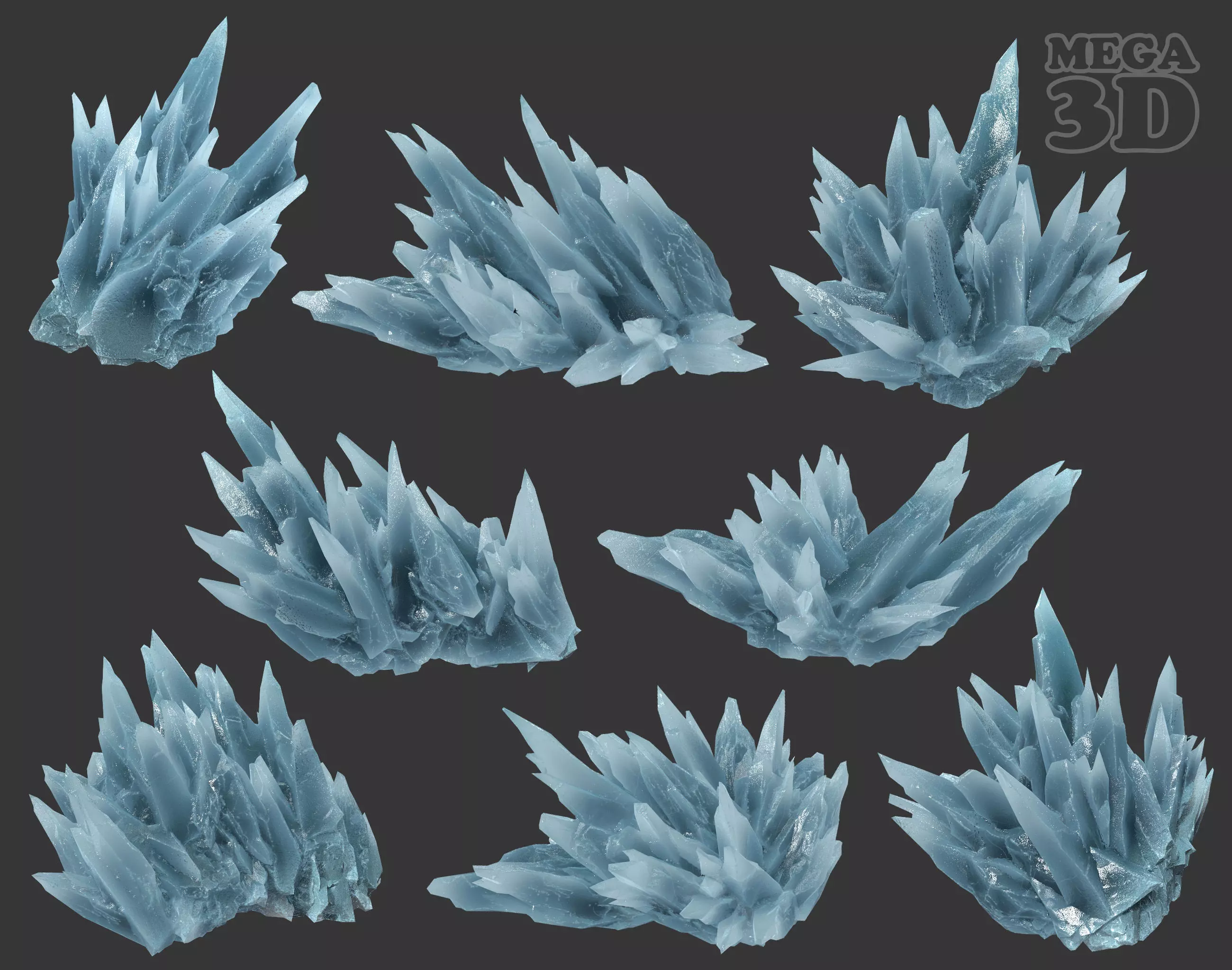 Scifi Spiky Ice 220626 - Ultra HD 16K Textures Low-poly 3D model_0