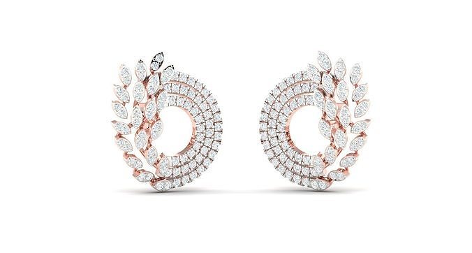 Women Earrings 3dm STL OBJ FBX Render Details  3D print model