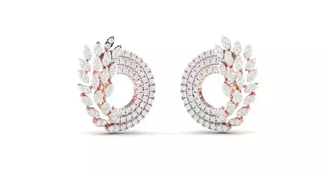 Women Earrings 3dm STL OBJ FBX Render Details  3D print model