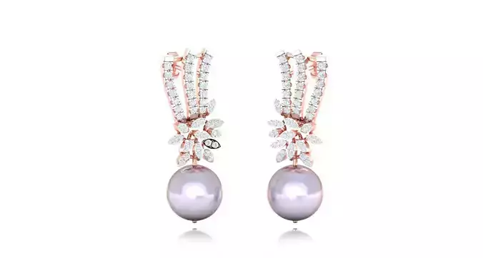 Women Earrings 3dm STL OBJ FBX Render Details  3D print model