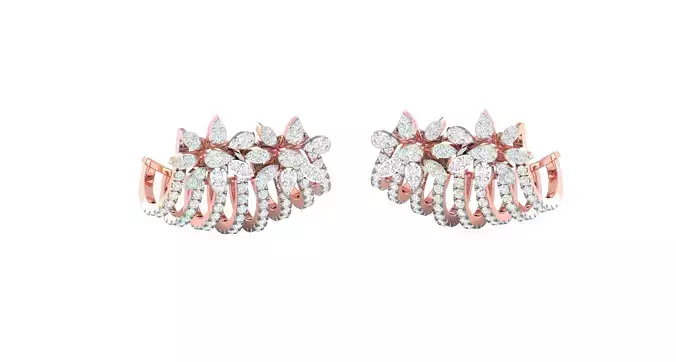Women Earrings 3dm STL OBJ FBX Render Details  3D print model