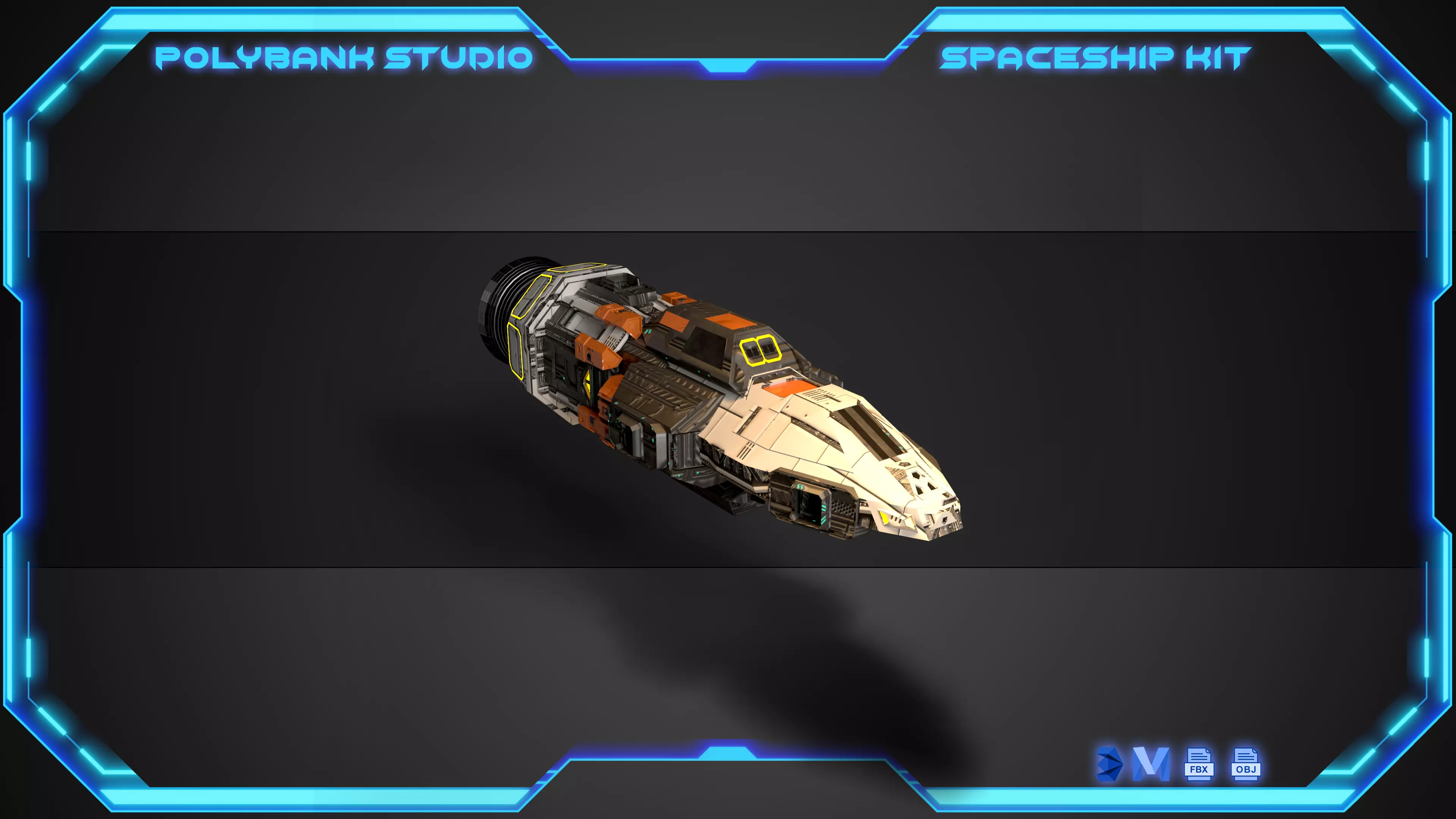 PolyBank Spaceship N07 Low-poly 3D model_0