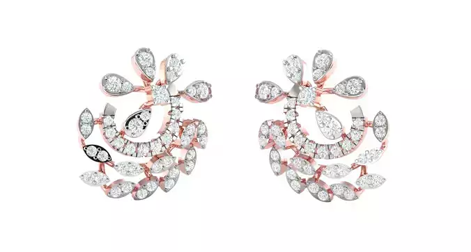Women Earrings 3dm STL OBJ FBX Render Details  3D print model