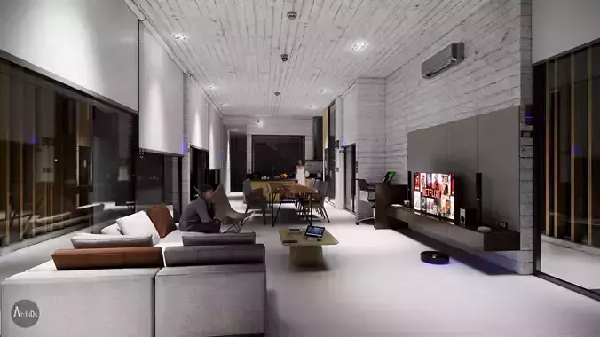  Enscape - Sala Comedor y Cocina 