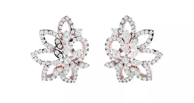 Women Earrings 3dm STL OBJ FBX Render Details  3D print model