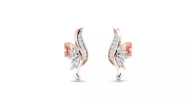Women Earrings 3dm STL OBJ FBX Render Details  3D print model